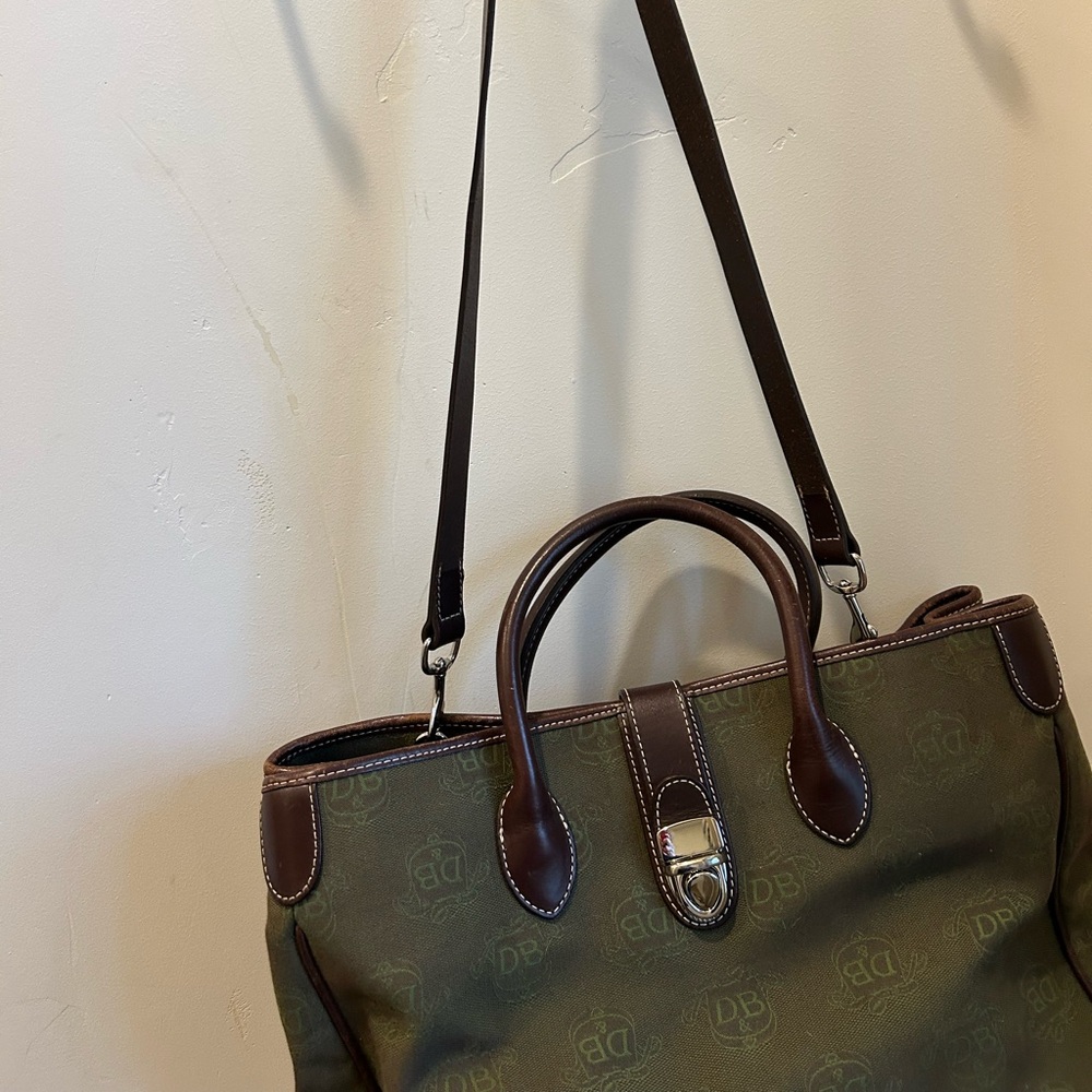 Vintage Dooney & Bourke Green Double Handle Tote - Picture 5 of 5
